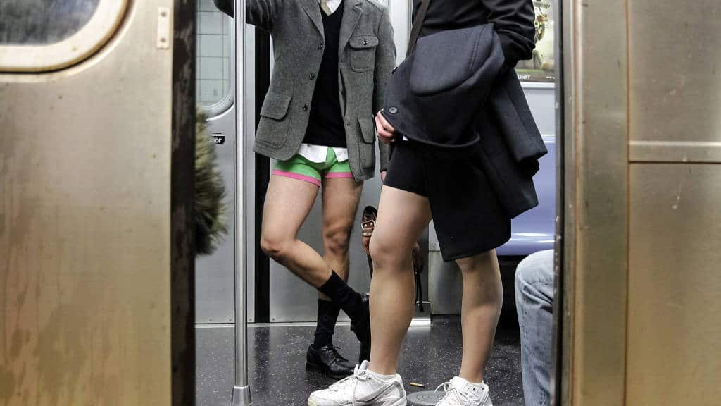 Handsome subway petite handjob