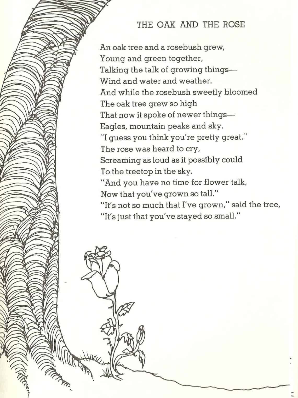 shel silverstein the oak and the rose