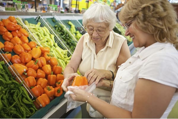 Helping seniors with grocery shopping