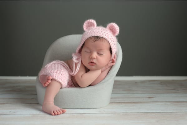 newborn baby girl sleeping