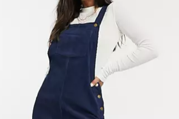 Brave Soul Alexa cord pinafore overall dress 