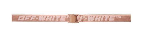 off white belt, with pink logo 