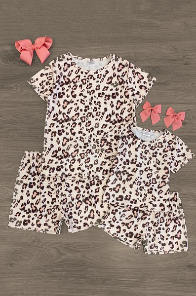 sparkle in pink leopard set