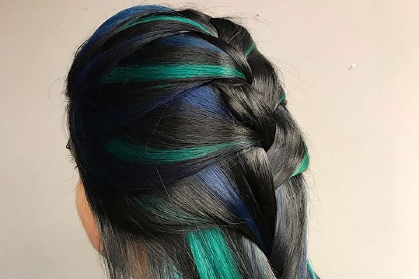 Try out peekaboo rainbow hair on Pride Month.