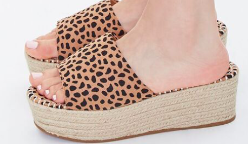 cheetah platform sandals 