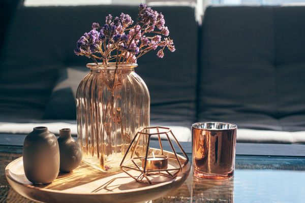 white coffee table and tray 