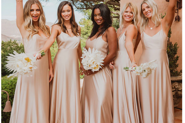 champagne bridesmaid dress