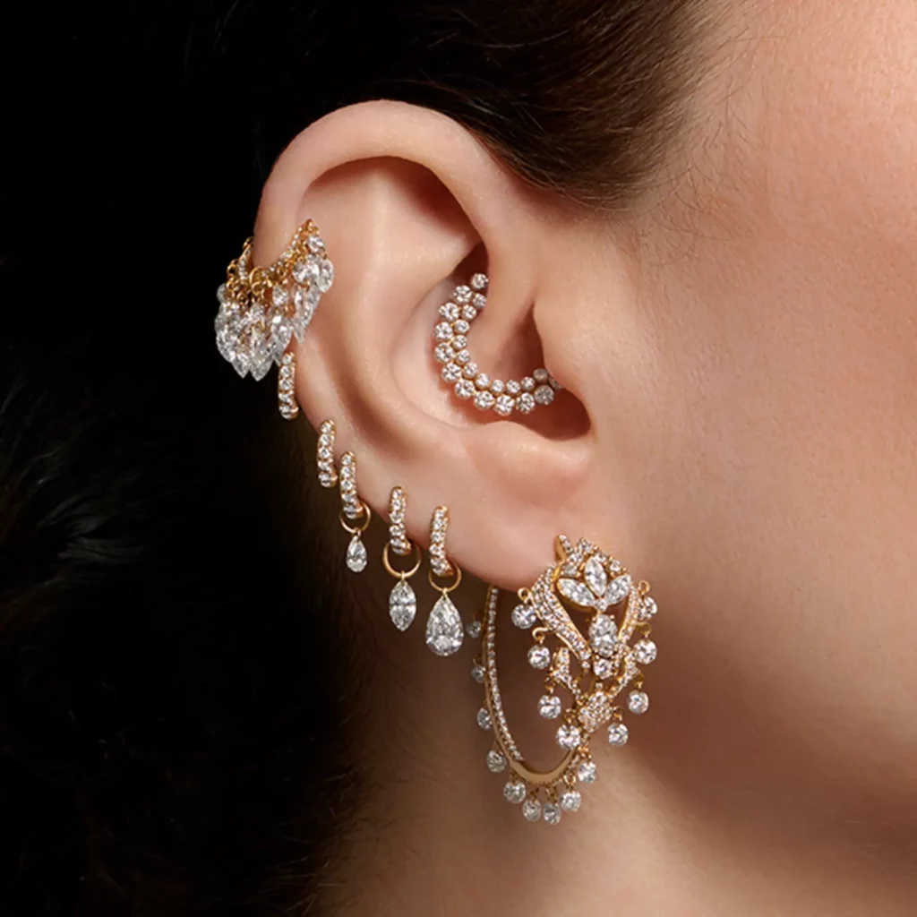 Sparkly Curated Ear Piercings