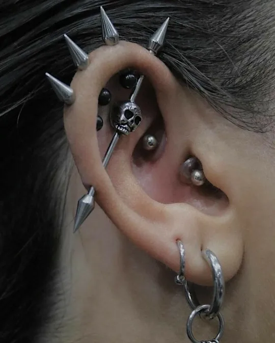 Gothic Curated Ear Piercings