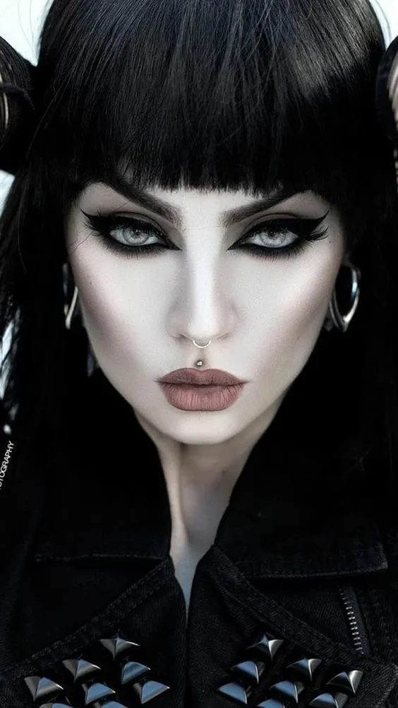 Gothic Model with Rhino Nose piercing