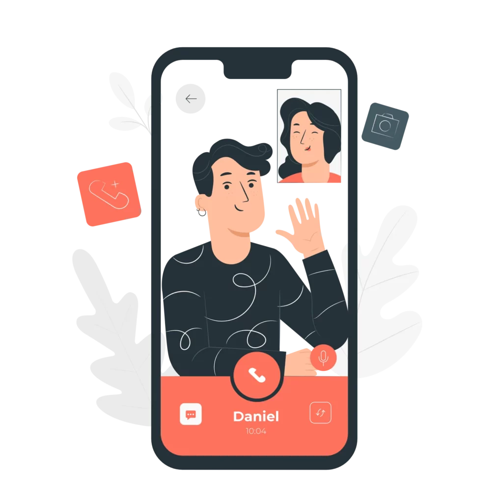 Infographic depicting video call