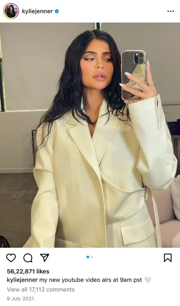 kylie Jenner in white nail Polish