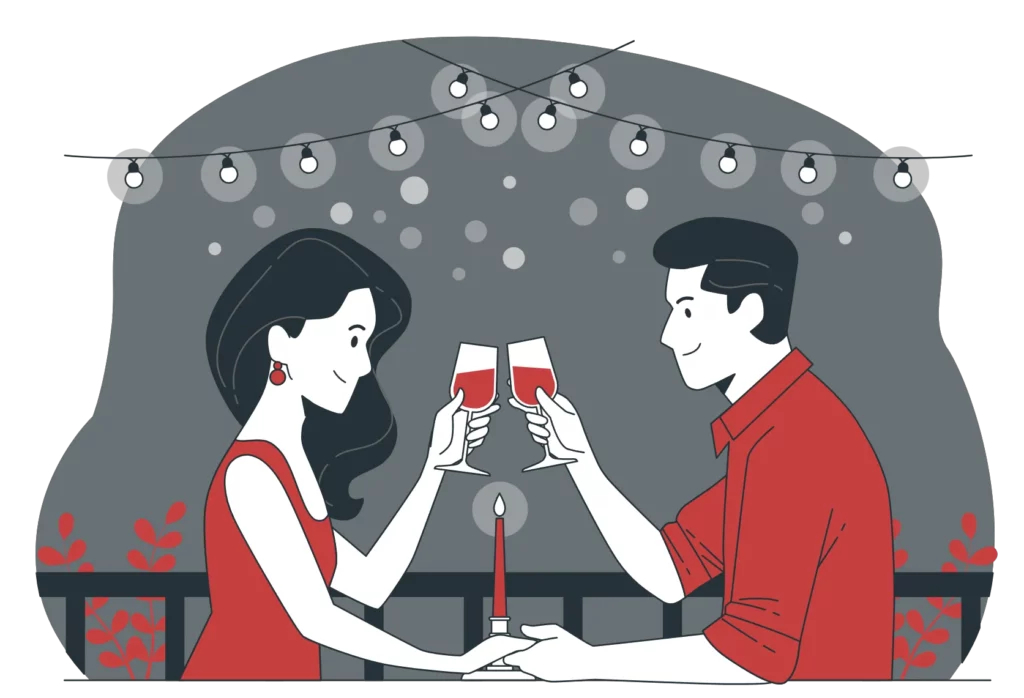 Infographic showing Couple on a Date