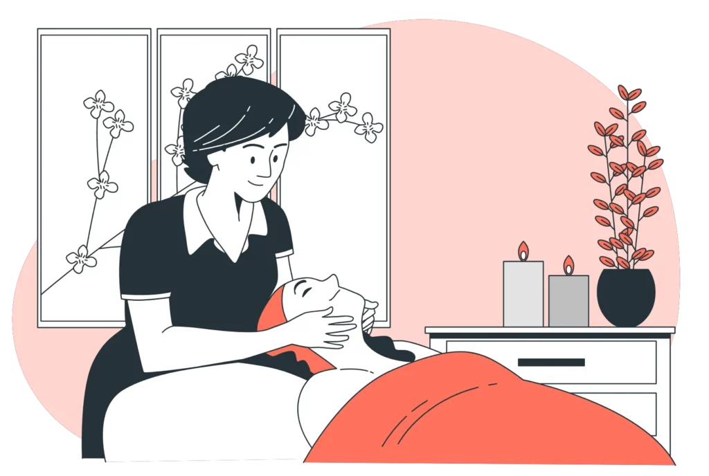 Infographic showing Couple offering massages