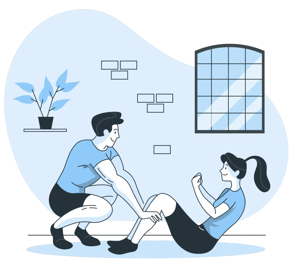 Infographic showing Couple working out together