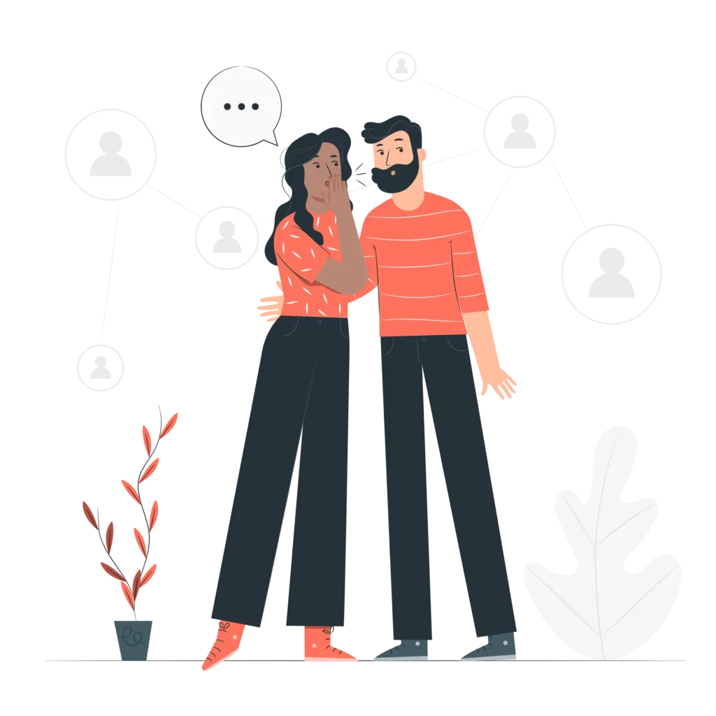 Infographic showing Couple listening to each other